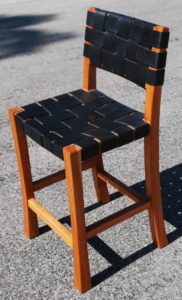 Cherry & Bridle Leather Bar Stools